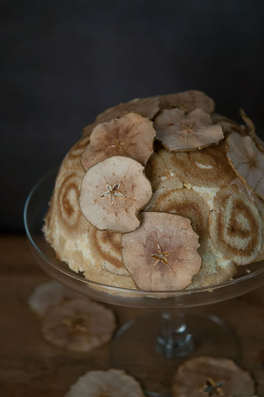 Cinnamon Sponge Charlotte Cake With Caramel Apples - Cooking With